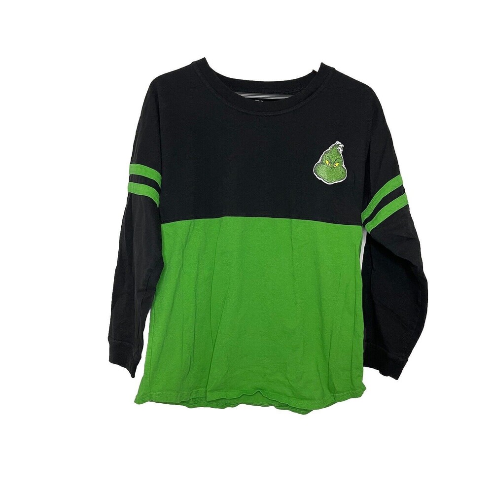 Universal Studios The Grinch Glitter Long Sleeve Shirt women XS Oversized